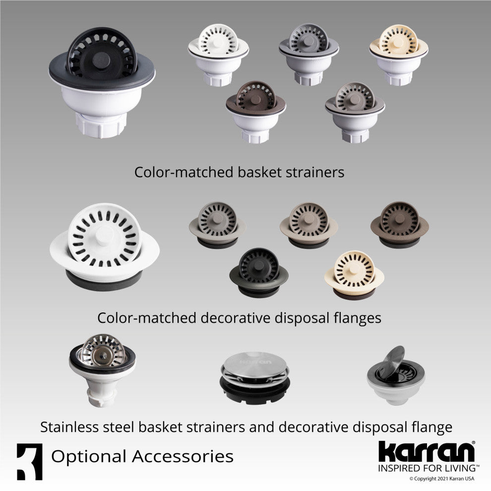 Karran Undermount Quartz Composite 17" Bar Single Bowl Sink, Grey