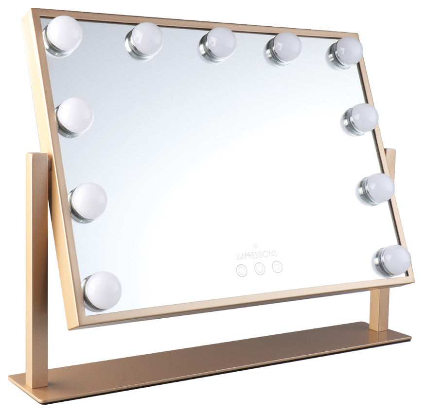 Hollywood Tri Tone Artiste XL Makeup Mirror, Champagne Gold