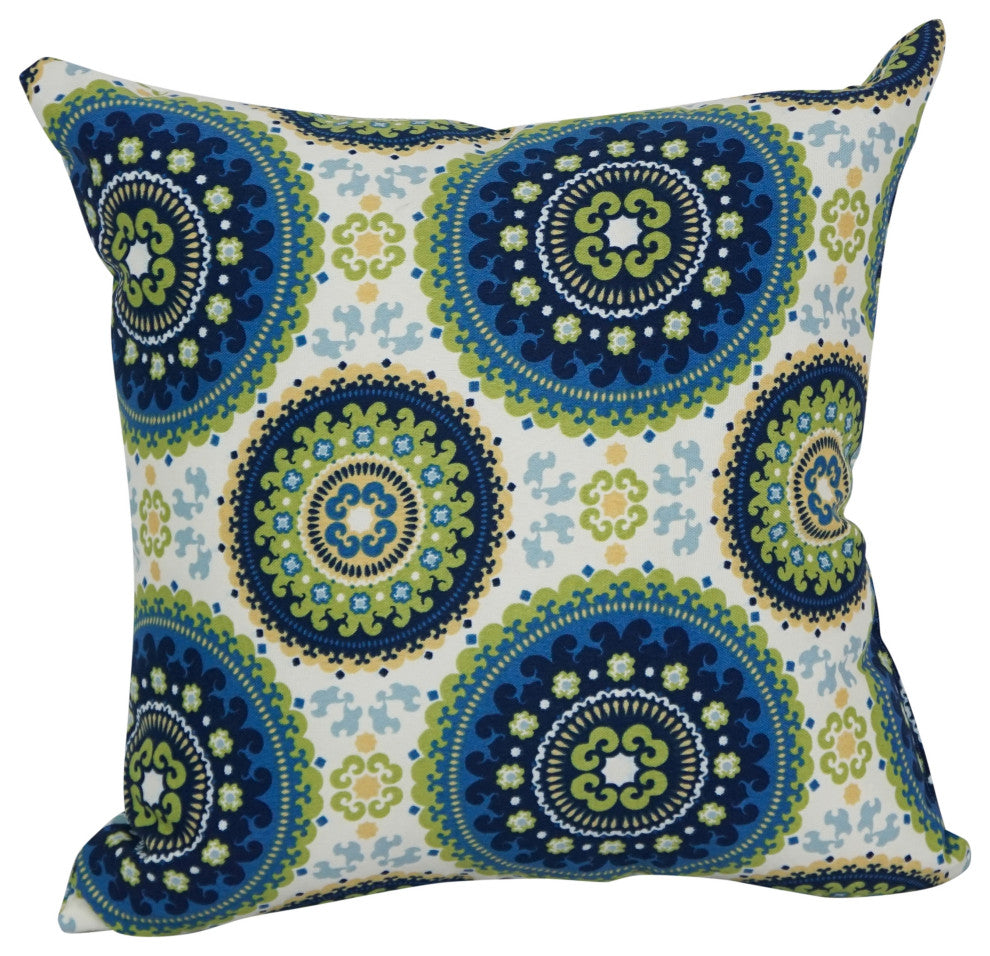 17" Square Polyester Outdoor Throw Pillows, Set of 4, Bindis Summer