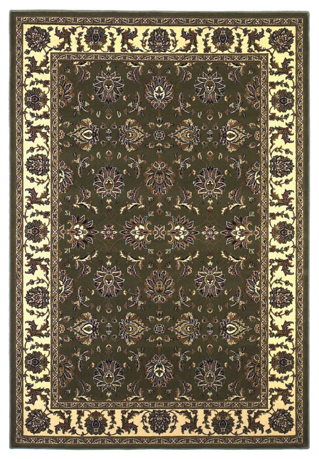Cambridge 7314 Green, Ivory Kashan, 20"x31"