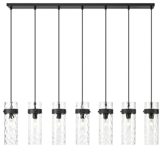 Z-Lite 7002P5-7L Fontaine 7 Light 57"W Linear Chandelier - Matte Black