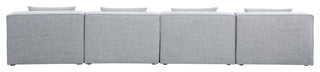 Cube Upholstered Modular Sofa, Gray, 4-Piece: 4 Armless Chair, Linen Texured Fabric
