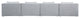 Cube Upholstered Modular Sofa, Gray, 4-Piece: 4 Armless Chair, Linen Texured Fabric
