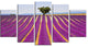"Lavender And Lonely Tree Uphill" Landscape Wall Art Print, 5 Panels, 60"x32"