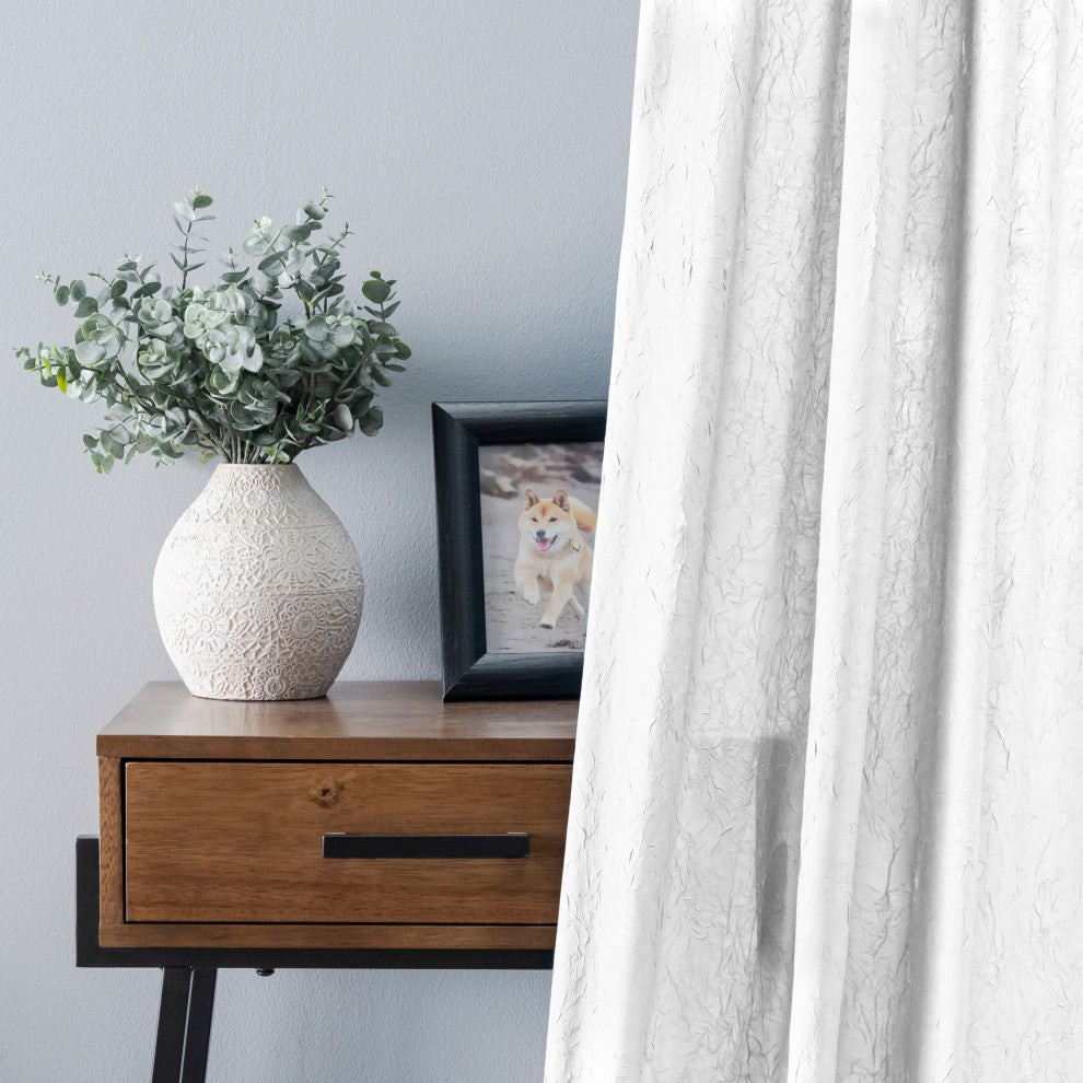 Portland Crushed Taffeta Tailored Panel, White, 48" X 63"