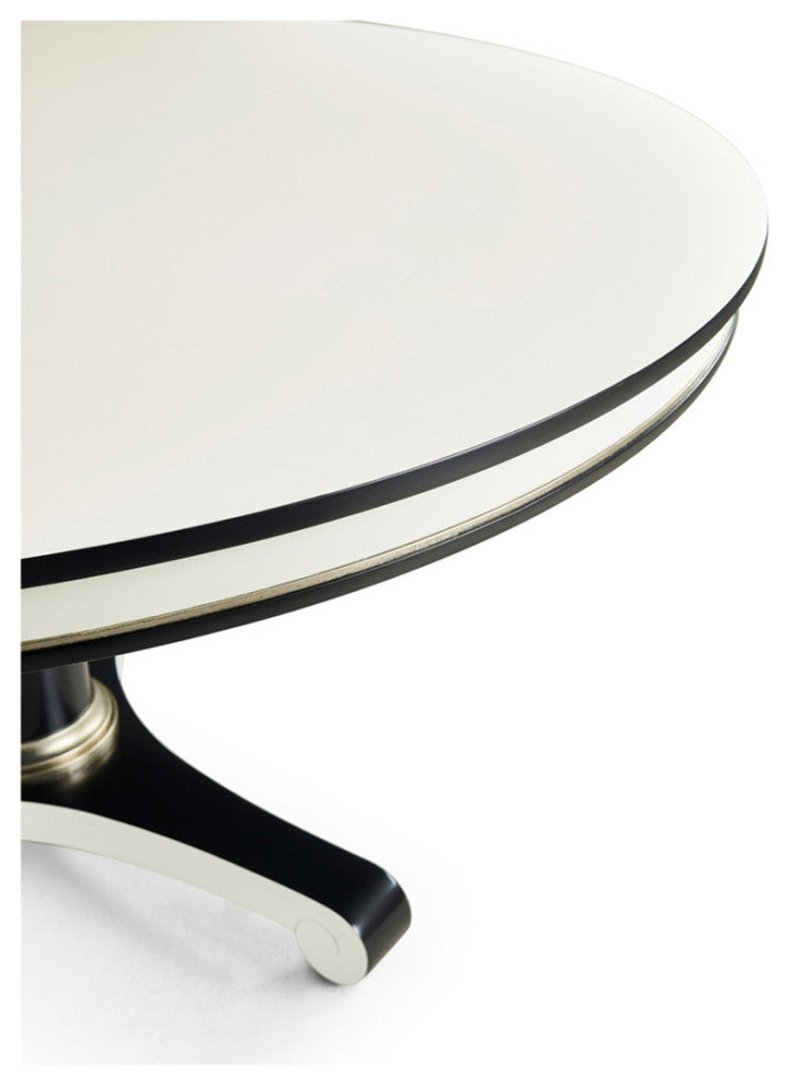 Classic Black and White Dining Table 60"