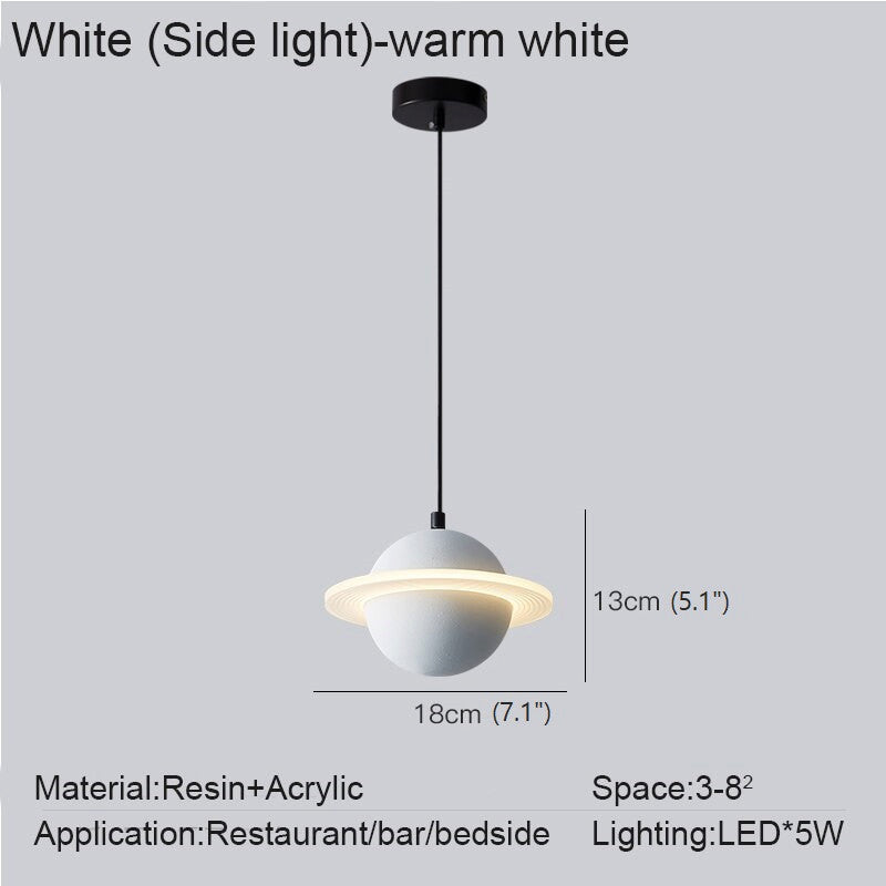 MIRODEMIÂ® Pierrefeu | Planet Saturn LED Industrial Decor Lighting, White