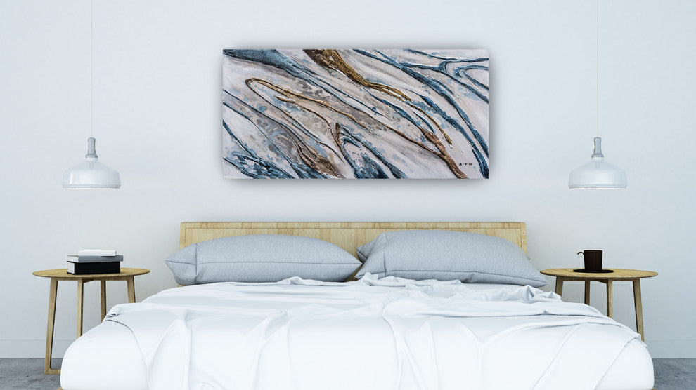 "Water Running Down The Hill" Abstract Hand Painted Art; Fine Art; Modern Art