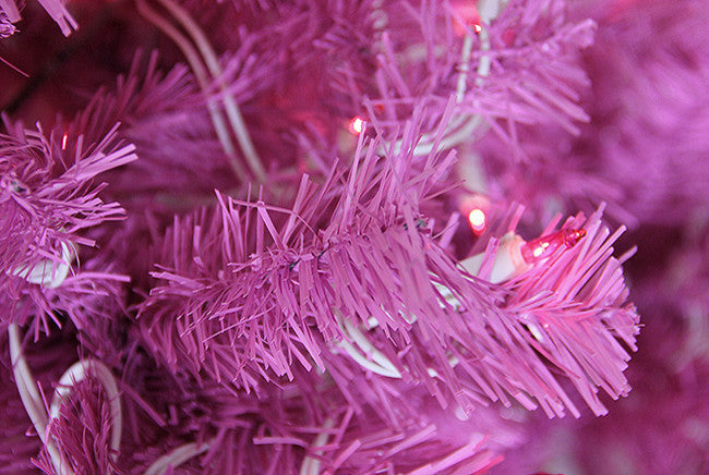 Pre-Lit Orchid Pink Cedar Pine Artificial Christmas Wreath, 36"