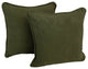 18" Double Corded Square Throw Pillows Inserts, Set of 2, Hunter Green