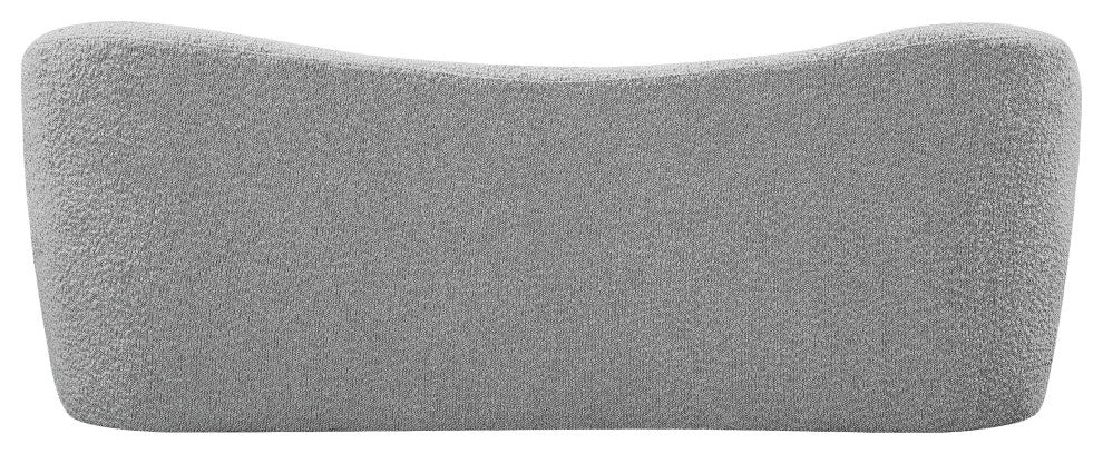 Flair Boucle Fabric Upholstered Bench, Grey