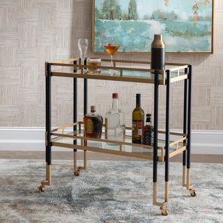 Lifestyle image: cart used in a room setting with décor.
