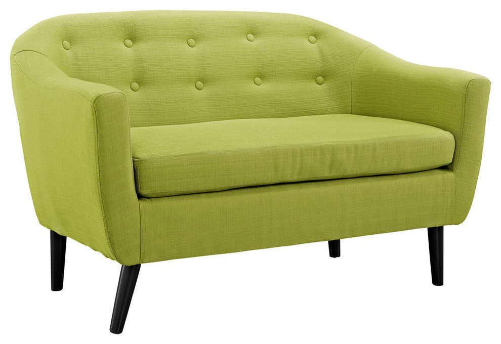 Modern Urban Contemporary Loveseat, Wheatgrass Fabric