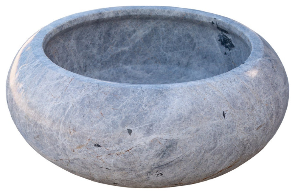 Sirius Silver Marble Natural Stone Vessel Sink (D)15.5" (H)6"