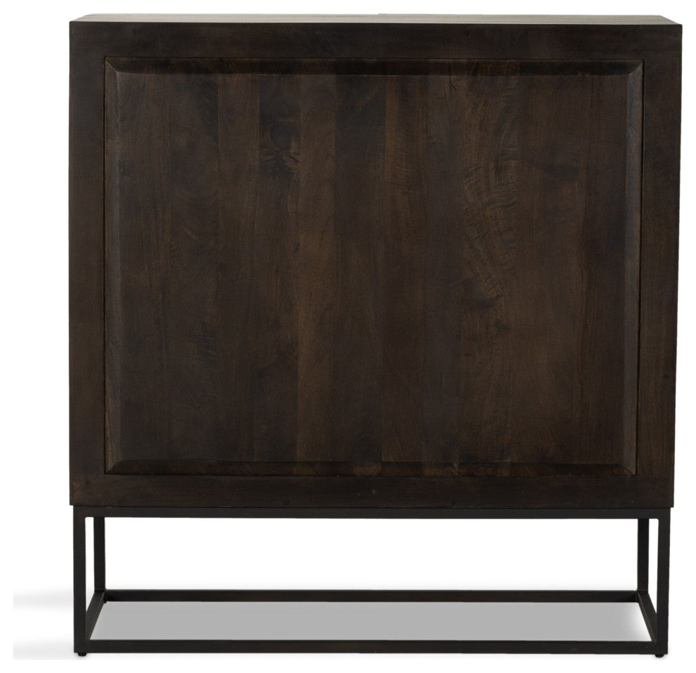 Kelby Bar Cabinet Carved Vintage Brown, Vintage Brown, Gunmetal