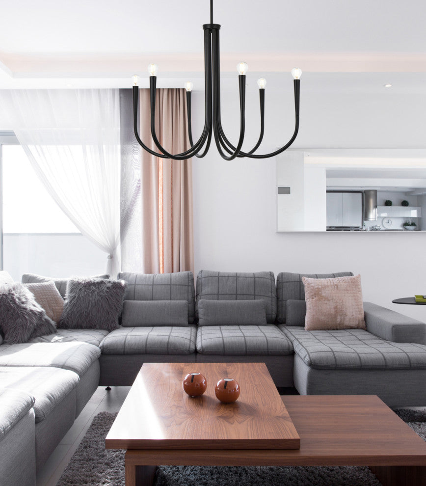 Living District Layne 30" Chandelier in Black