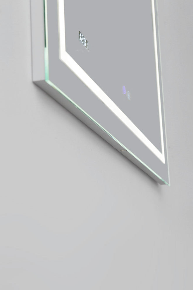 AQUADOM Daytona LED Wall-Mount Mirror Defogger Digital Clock 84"x36"x1"