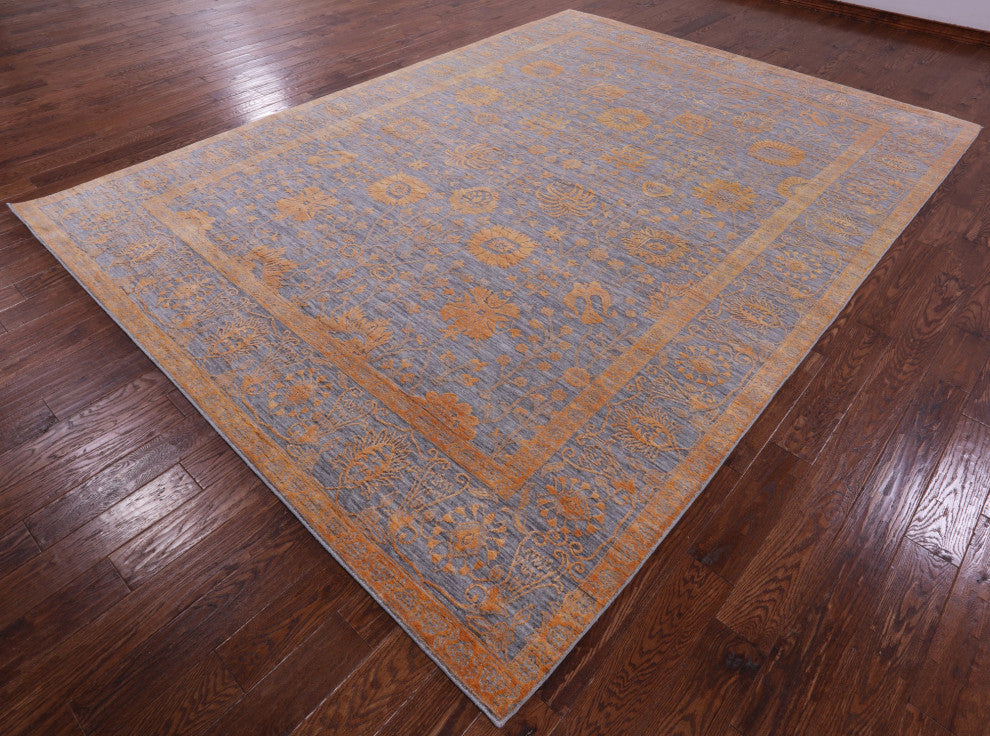 Persian Hand Knotted Wool & Silk Rug 9' 0" X 12' 3" - Q15755