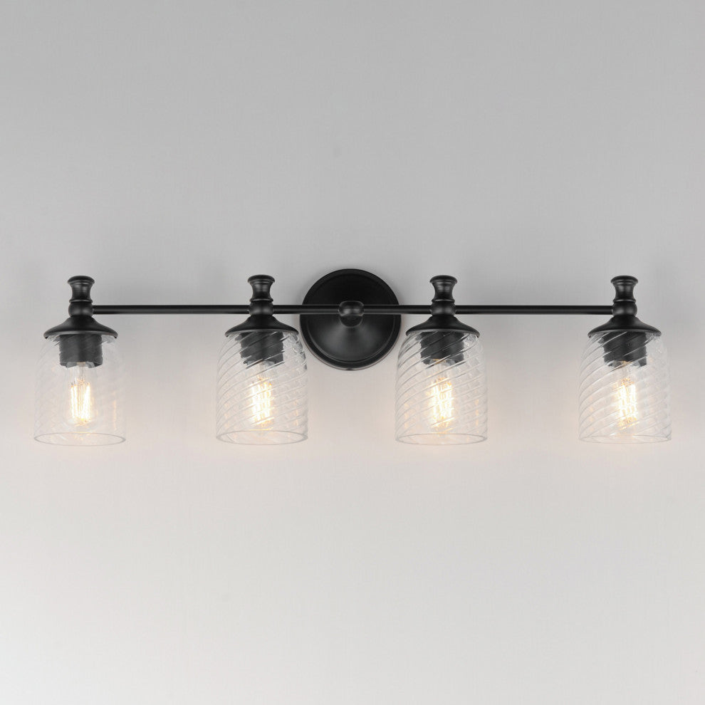 Maxim 21354 Swirl 4 Light 33"W Vanity Light - Satin Nickel