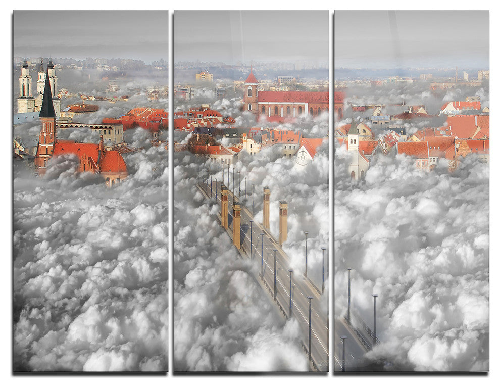 "When the Cloud Descends" Digital Metal Wall Art, 3 Panels, 36"x28"