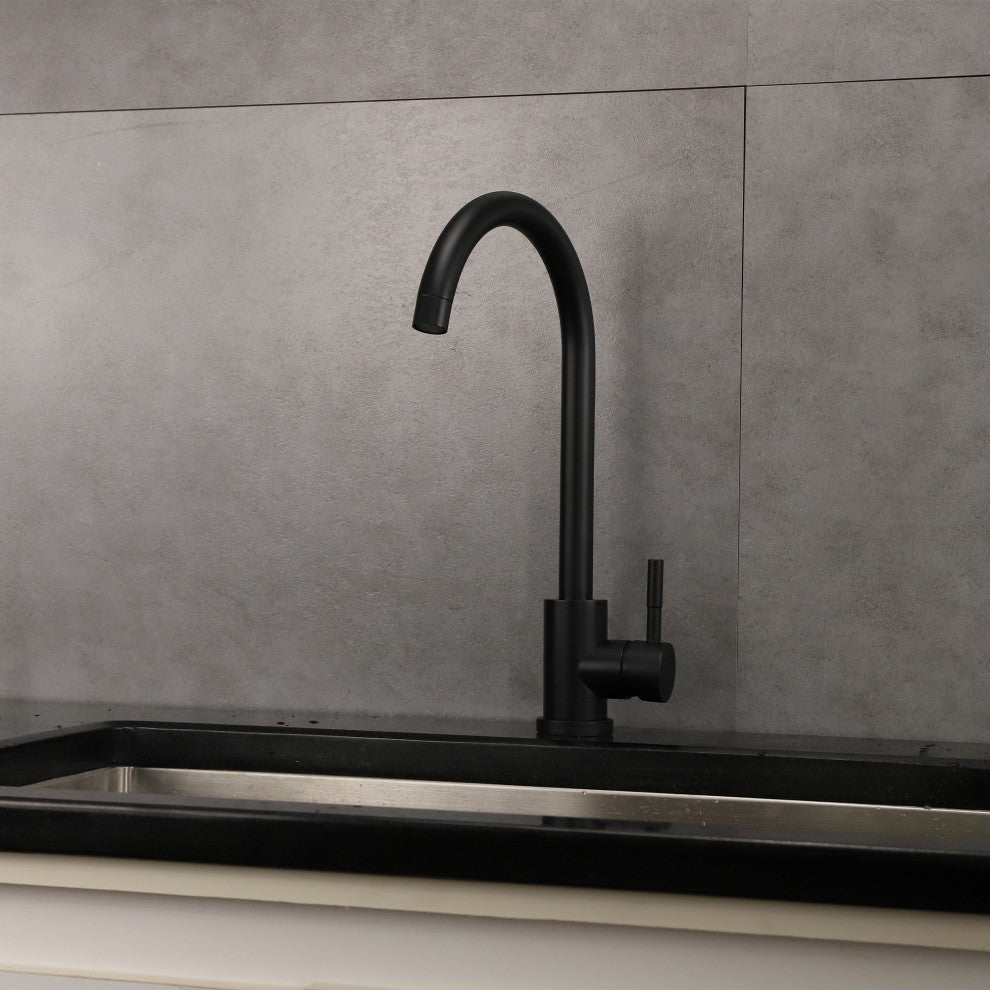 Single Handle Kitchen Faucet in Black Finish
