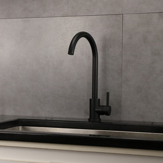 Single Handle Kitchen Faucet in Black Finish