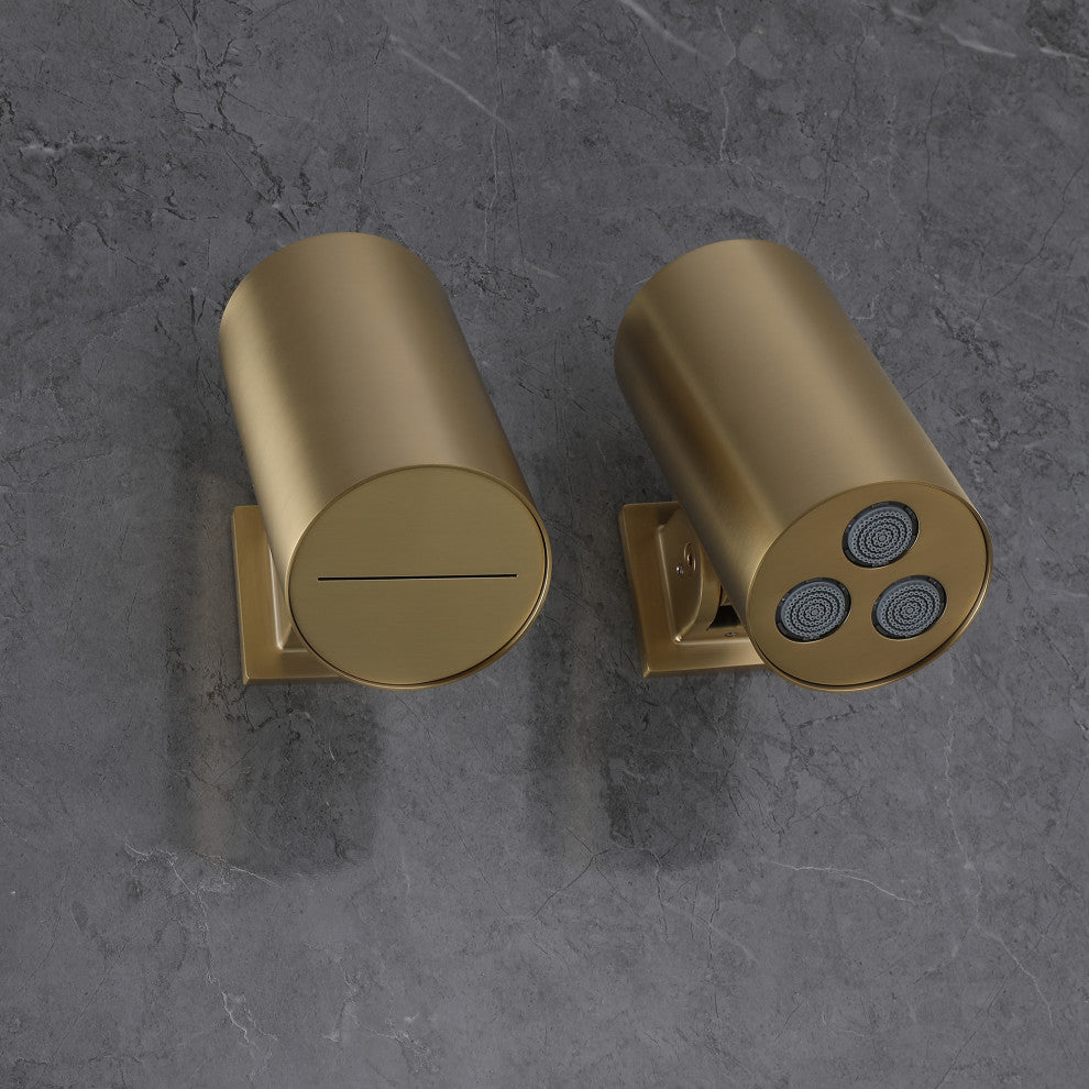 Unique Shower System With Handheld Shower, Brushed Gold