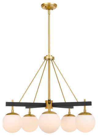 Allie 5-Lt Chandelier - Black/Satin Brass