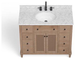 The Wailea Bathroom Vanity, Single Sink, 42", Weathered Fir, Freestanding