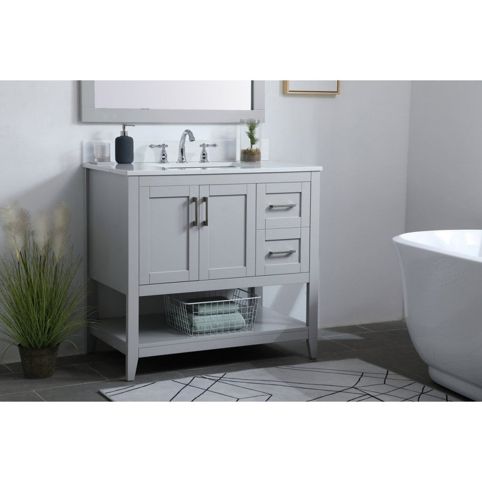 Elegant Decor Aubrey Bathroom Vanity Grey