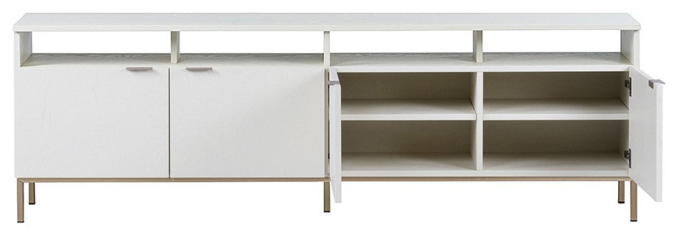 Ambrose Modular Media Stand, Champagne Gold, Cream
