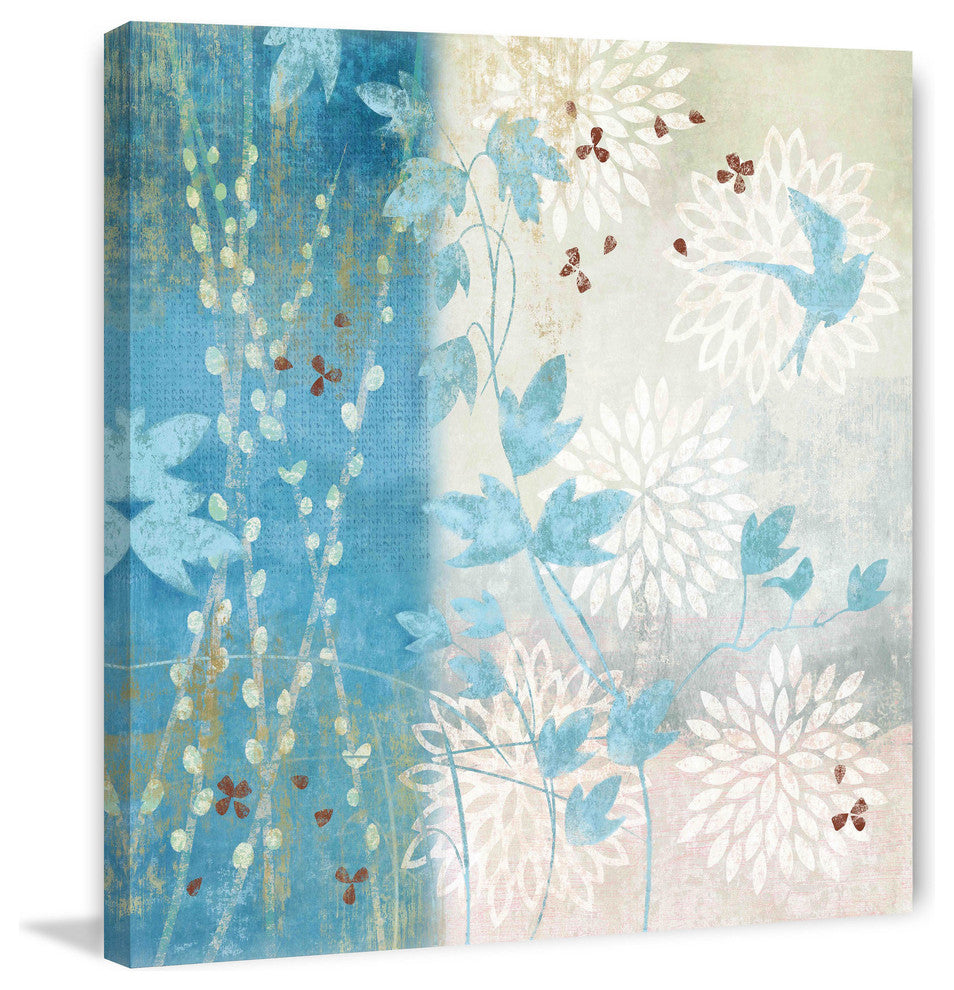 "Chrysanthemum Bird I" Painting Print on Canvas by Evelia