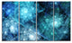 Blue Rotating Polyhedron, Abstract Canvas Art Print, 48"x28", 4 Panels