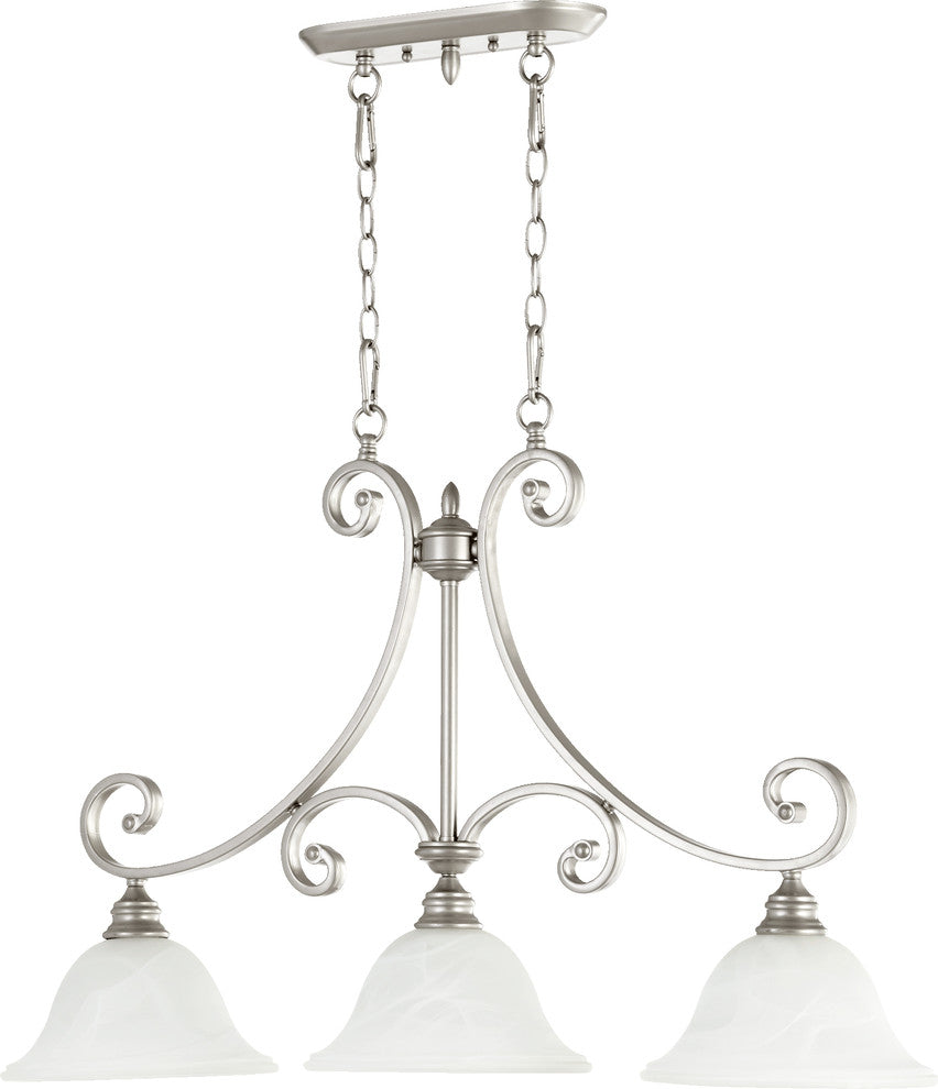 Bryant 3-Light Island Fixture, Classic Nickel