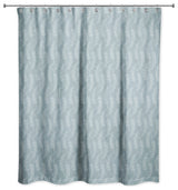 Soft Blue Leaf Pattern 71x74 Shower Curtain