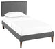 Modway Amaris Twin Platform Bed With Squared Tapered Legs, Gray
