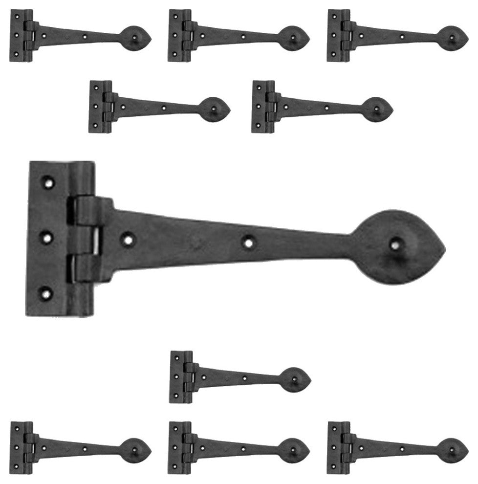 Black Wrought Iron Strap Hinge Pack of 10 Kitchen Cabinet Door Gate Hinges