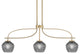 Cavella 3 Light Island Light, New Age Brass, 6" Smoke Textured Glass
