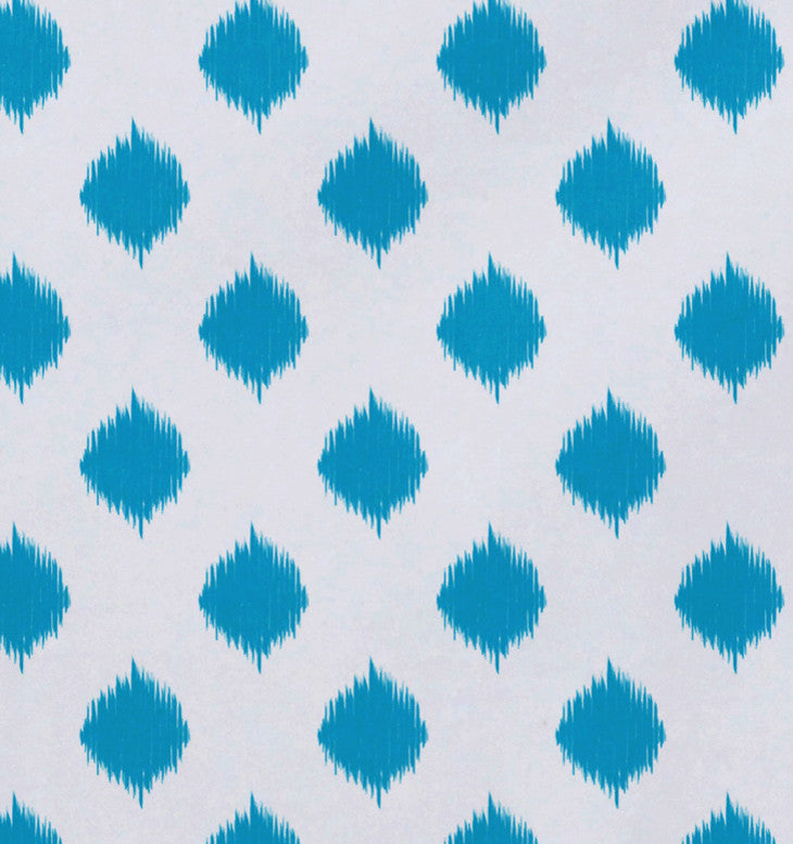Cop-Ikat Geometric Print Placement, Turquoise, Set of 4