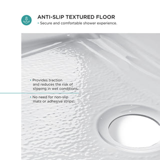 Single Threshold Acrylic Non-Slip Shower Base, Seat 60 x 32, Left Hand Drain