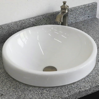 37" Single Sink Vanity, Dark Gray Finish With Gray Granite