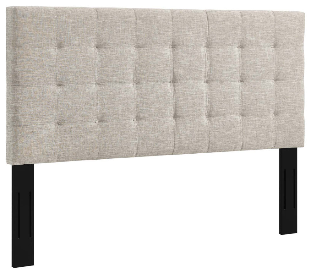 Paisley Tufted Full / Queen Upholstered Linen Fabric Headboard