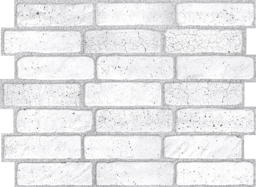 3D Wall Panel Light Gray Faux Brick Design, 23.5 by 17.25 Inch 571OG