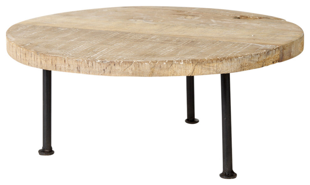 Cedric 15Lx15Wx6H Light Brown Wood With Black Metal Legs Display Stand