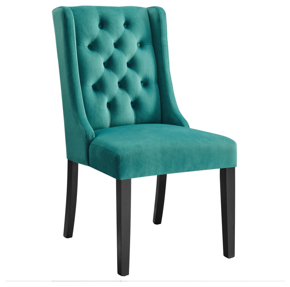 Baronet Performance Velvet Dining Chairs, Set of 2, Teal