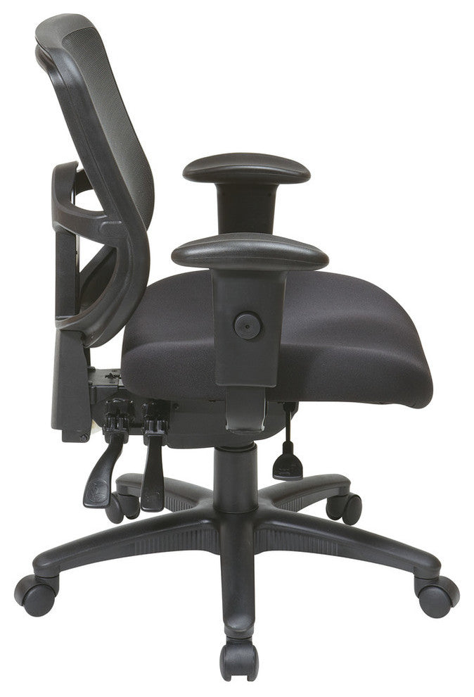 Ergonomic Task Office Chair with ProGrid Back in Coal Black Fabric