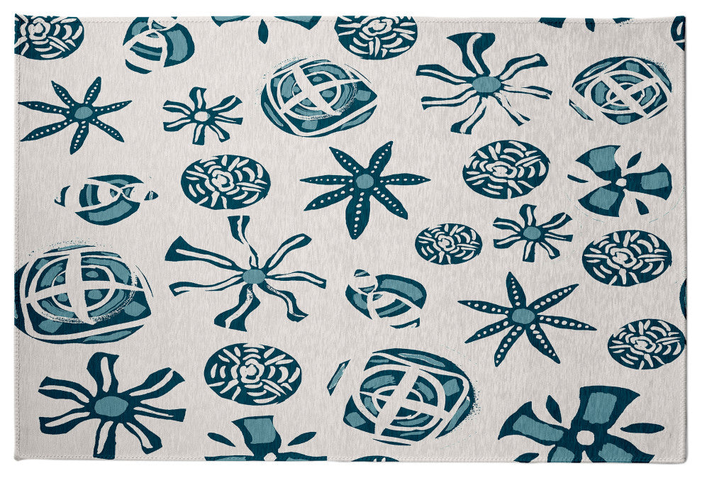 Fossil Formation Rug, Blue, 5'x7'