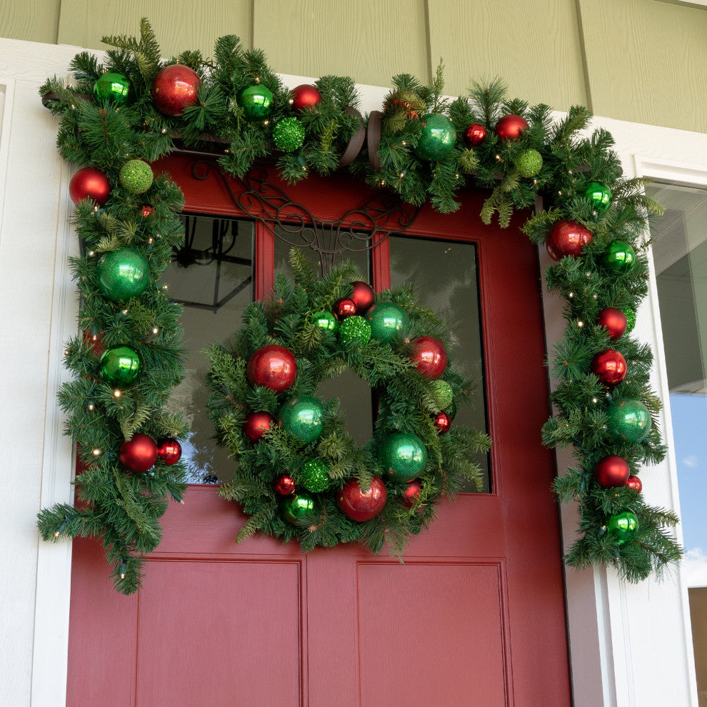 24" Lighted Christmas Wreath, Christmas Cheer