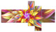 Large Multi Color Alien Fractal Flower, Floral Canvas Print, 60"x32", 5 panels