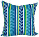 Outdoor Patterned Spun Polyester 25" Jumbo Throw Pillows, Set of 2, Pike Azure